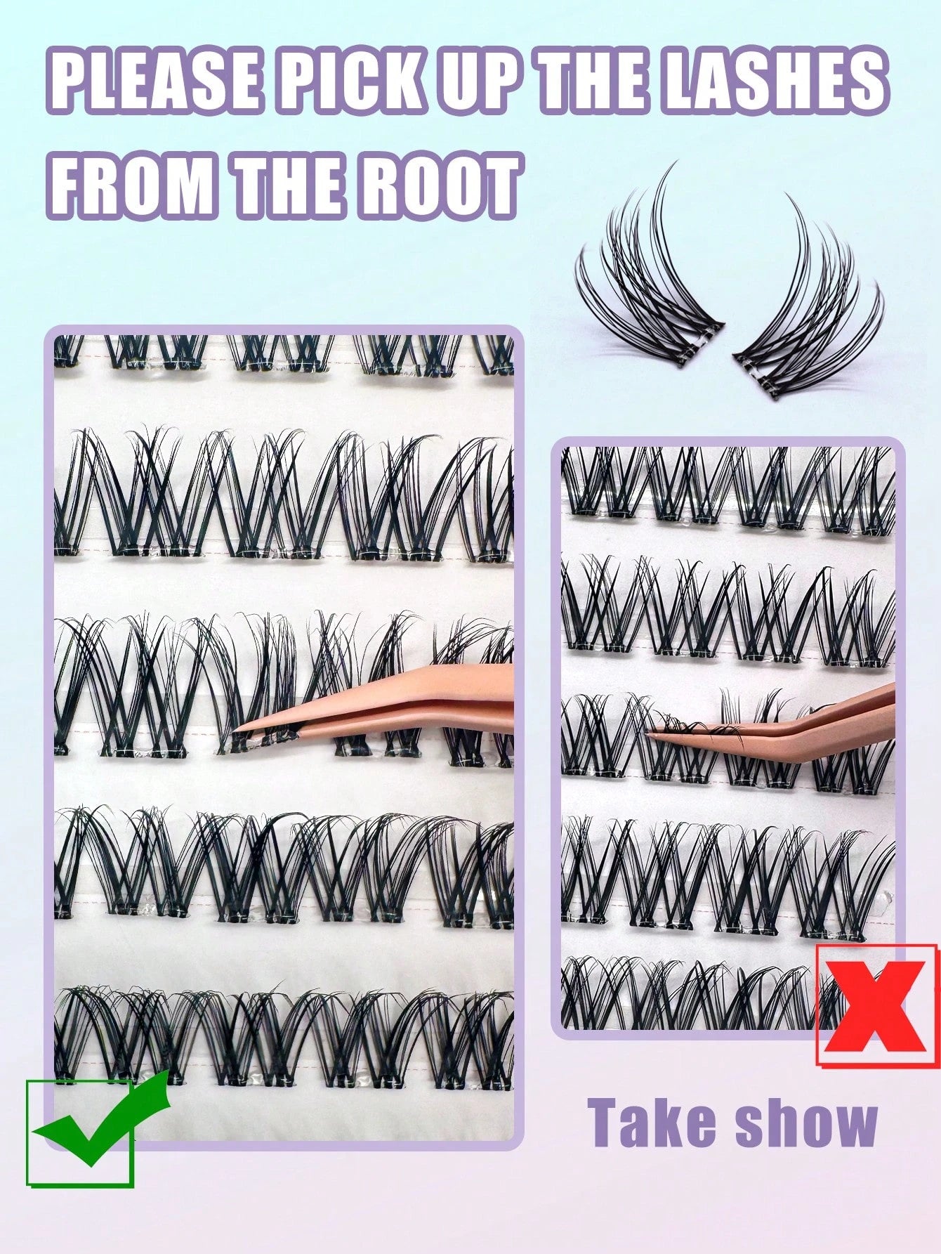 100pcs Pre-Glued Natural False Eyelashes, 10-16mm Mixed, DIY Eyelash Extension Kit With Tweezers, Self-Adhesive, Delicate & Fluffy, Create Natural Makeup Look, Criss-Cross Lashes, Transparent Thin Las