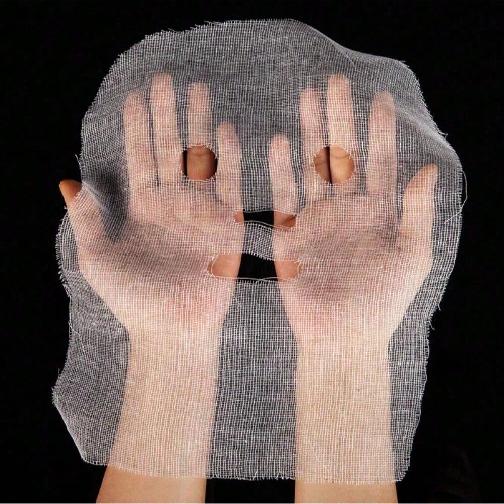 100pcs Skin Care Gauze Face Mask, Algae Soft Mask Powder Beauty Gauze Pads