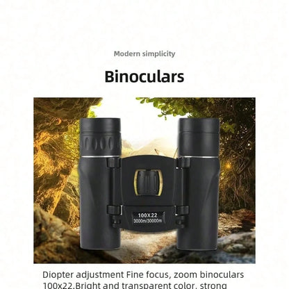 100x22 Mini Portable Hd Binoculars 30000m Long Range Folding Bak4 Fmc Optics For Hunting Sports Outdoor Camping Travel