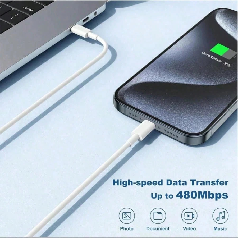 10ft Fast Charging Cable Compatible With IPhone 17 16 15, 1-4pcs Ultra Long 10ft USB C To Type C Charging Cable 20W USB C Charging Head Cube Super Fast Charging Compatible With IPhone 17 16 15 Pro/Plu