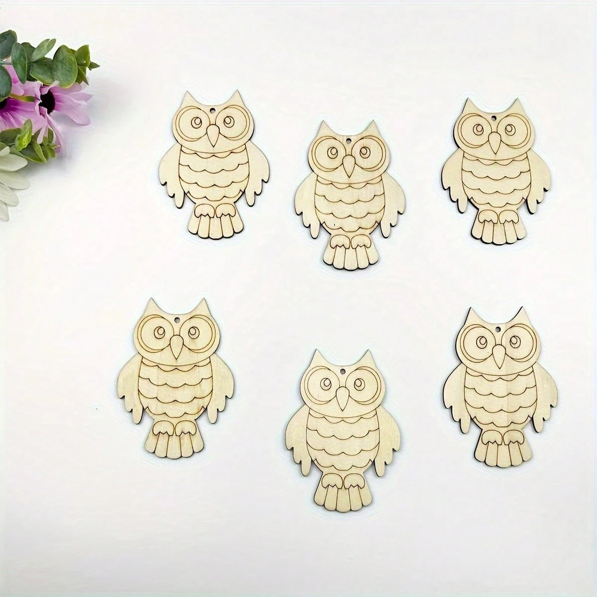 10pcs/20pcs Wooden Owl Shaped Wooden Crafts, Suitable For DIY Painting And Doodle Handmade Crafts, Wooden Hanging Decor, Suitable For Holiday, Wedding, Home Party And Birthday Decoration