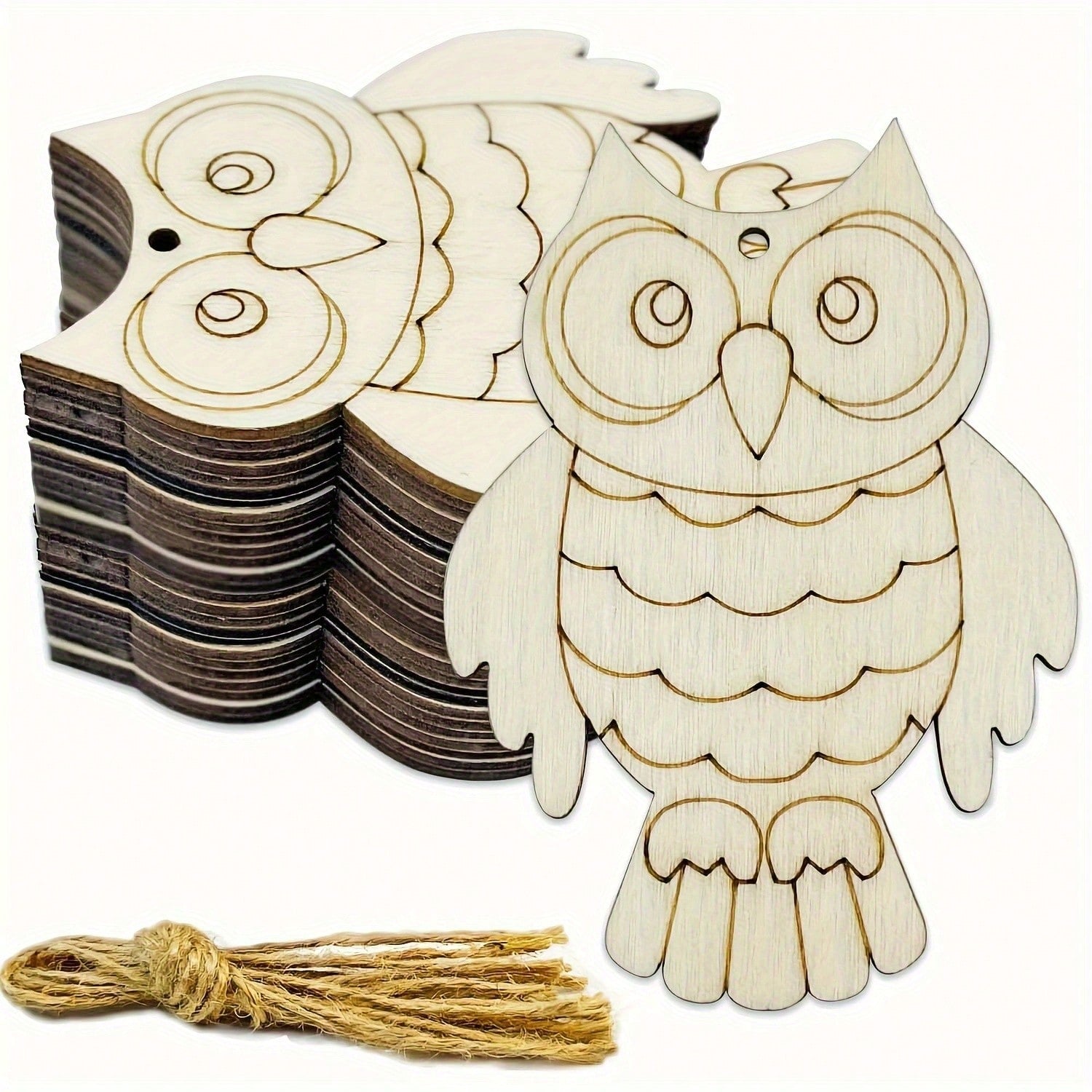 10pcs/20pcs Wooden Owl Shaped Wooden Crafts, Suitable For DIY Painting And Doodle Handmade Crafts, Wooden Hanging Decor, Suitable For Holiday, Wedding, Home Party And Birthday Decoration