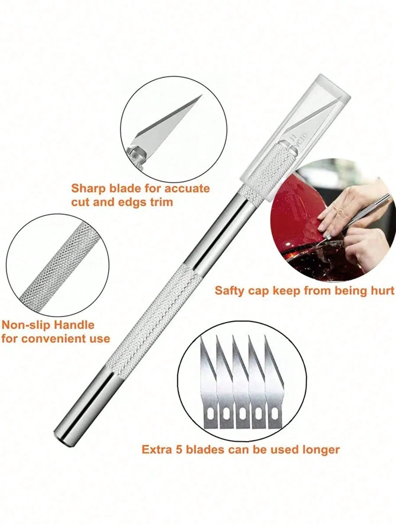 10PCS Aluminum Alloy Car Tint Squeegee Tool Kit With Felt Edged Squeegee For Car Window Tinting, Plastic Scraper Included