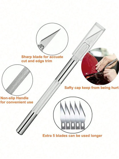 10PCS Aluminum Alloy Car Tint Squeegee Tool Kit With Felt Edged Squeegee For Car Window Tinting, Plastic Scraper Included