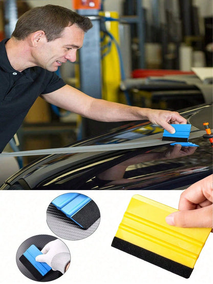 10PCS Aluminum Alloy Car Tint Squeegee Tool Kit With Felt Edged Squeegee For Car Window Tinting, Plastic Scraper Included