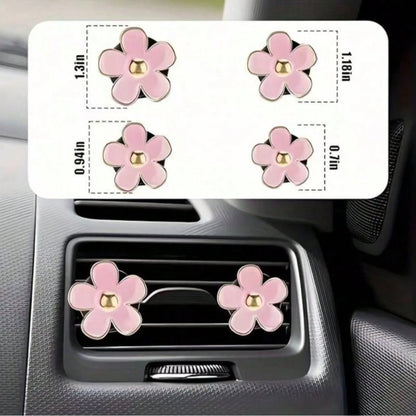 10PCS Car Interior Accessories Set- Car Steering Wheel Cover- Seat Belt Shoulder Pad- Daisy Air Vent Holder- Cup Holder Mat- Start Button Decorative Ring- New Fashion Style- Suitable For Any Ca