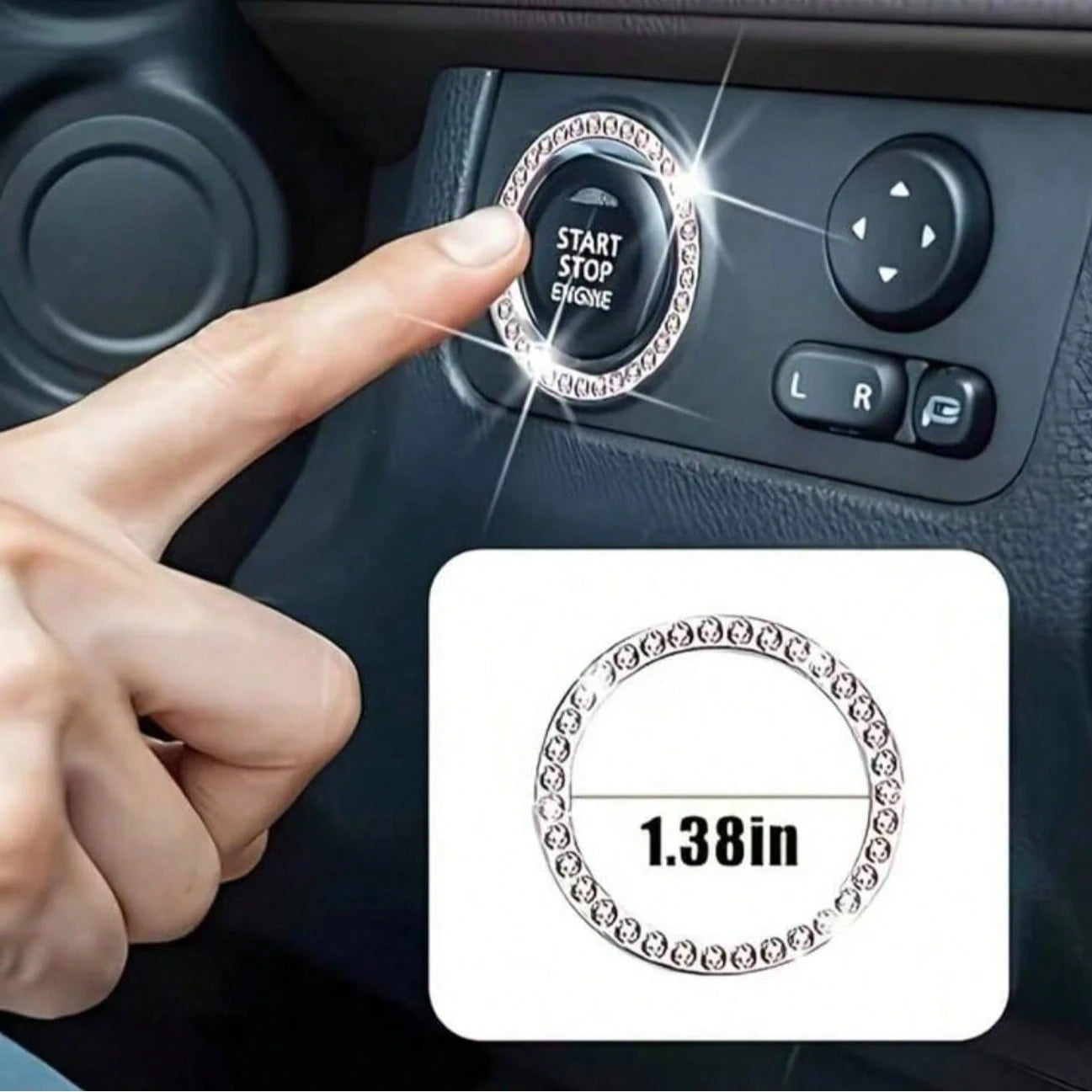 10PCS Car Interior Accessories Set- Car Steering Wheel Cover- Seat Belt Shoulder Pad- Daisy Air Vent Holder- Cup Holder Mat- Start Button Decorative Ring- New Fashion Style- Suitable For Any Ca
