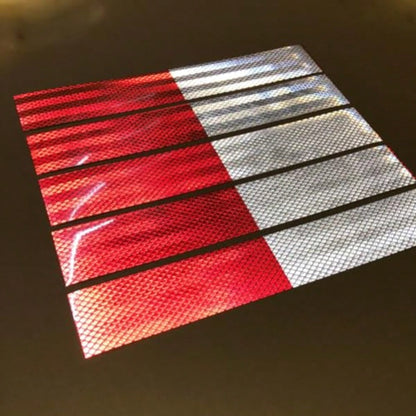 10Pcs Reflective Tape, Waterproof Self Adhesive Trailer Reflector Safety Caution Reflector 1.95"X 11.8'' Red/White Warning Stickers For Trailers, Trucks, Boats, Cars, Road Signs