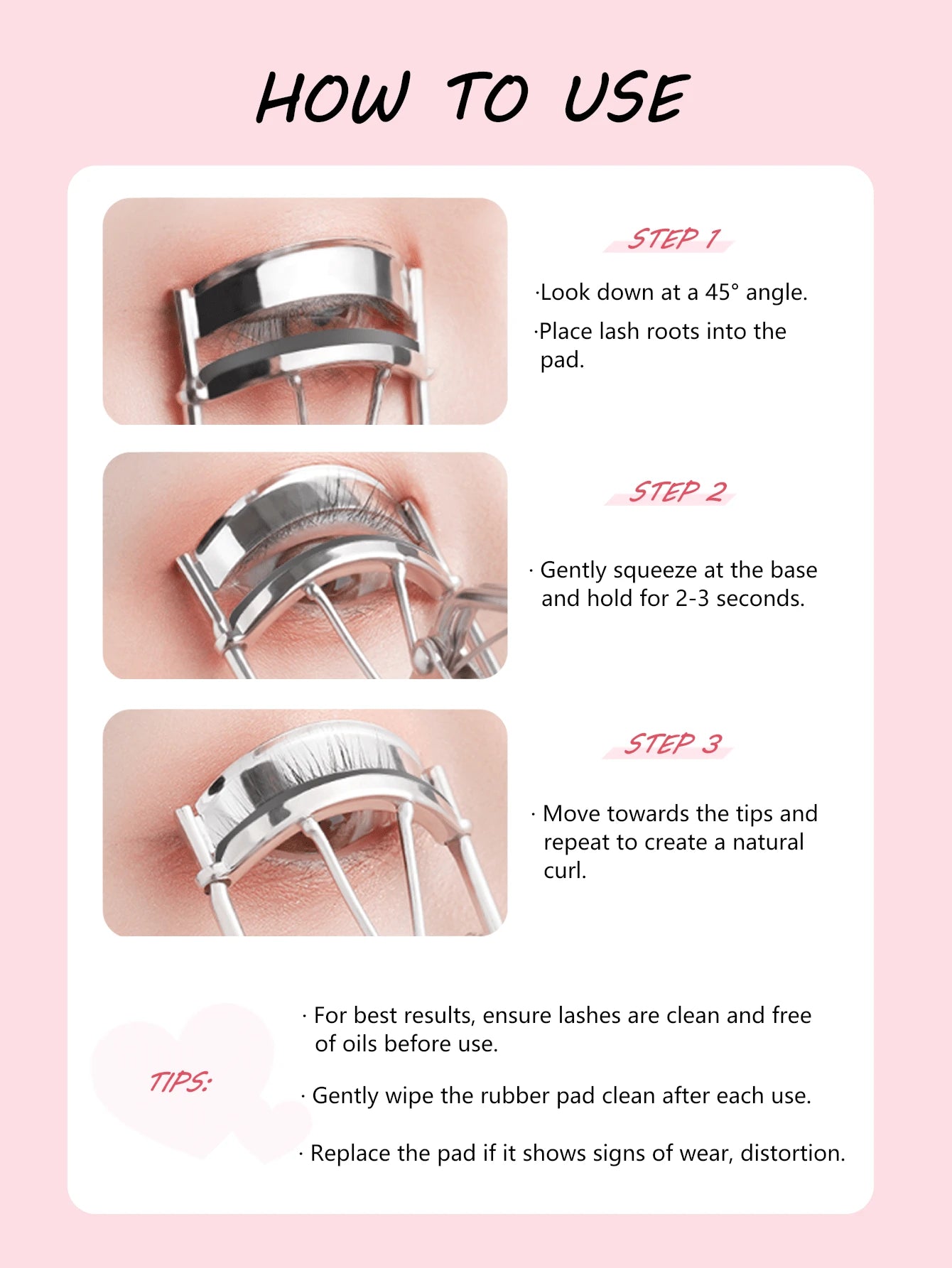 10pcs/Set Fashion Eyelash Curler And Eyebrow Grooming Kit, 1pc Pink Eyelash Curler, 3pcs Eyelash Brushes, 6pcs Replacement Pads, 10-Second Rapid Curl, Outstanding Curling Effect, Precise Grooming Tool