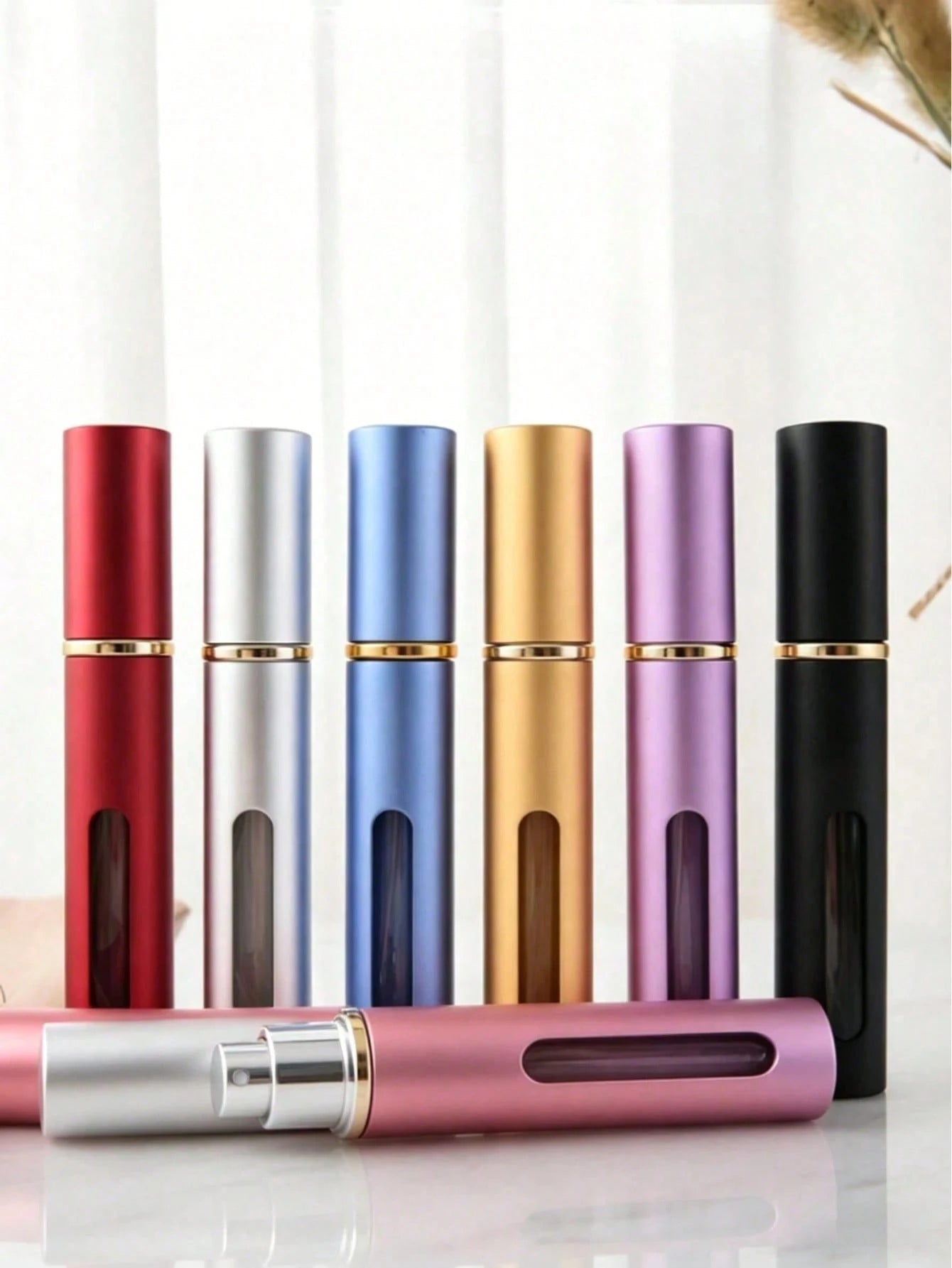 14/7/5/3/1pc 10ml/5ml Refillable Perfume Bottles, Refillable Perfume Spray Bottles Dispenser With Visible Window, Portable Perfume Refillable Sprayer, Easily Check Remaining Perfume Amount, Travel Per