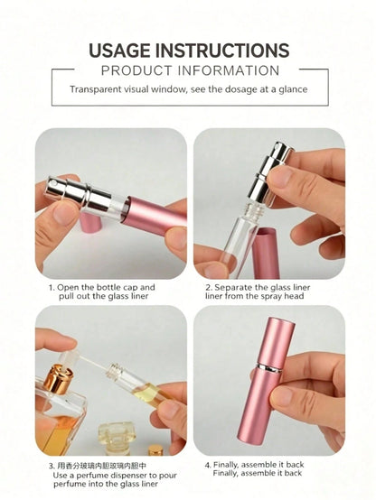 14/7/5/3/1pc 10ml/5ml Refillable Perfume Bottles, Refillable Perfume Spray Bottles Dispenser With Visible Window, Portable Perfume Refillable Sprayer, Easily Check Remaining Perfume Amount, Travel Per
