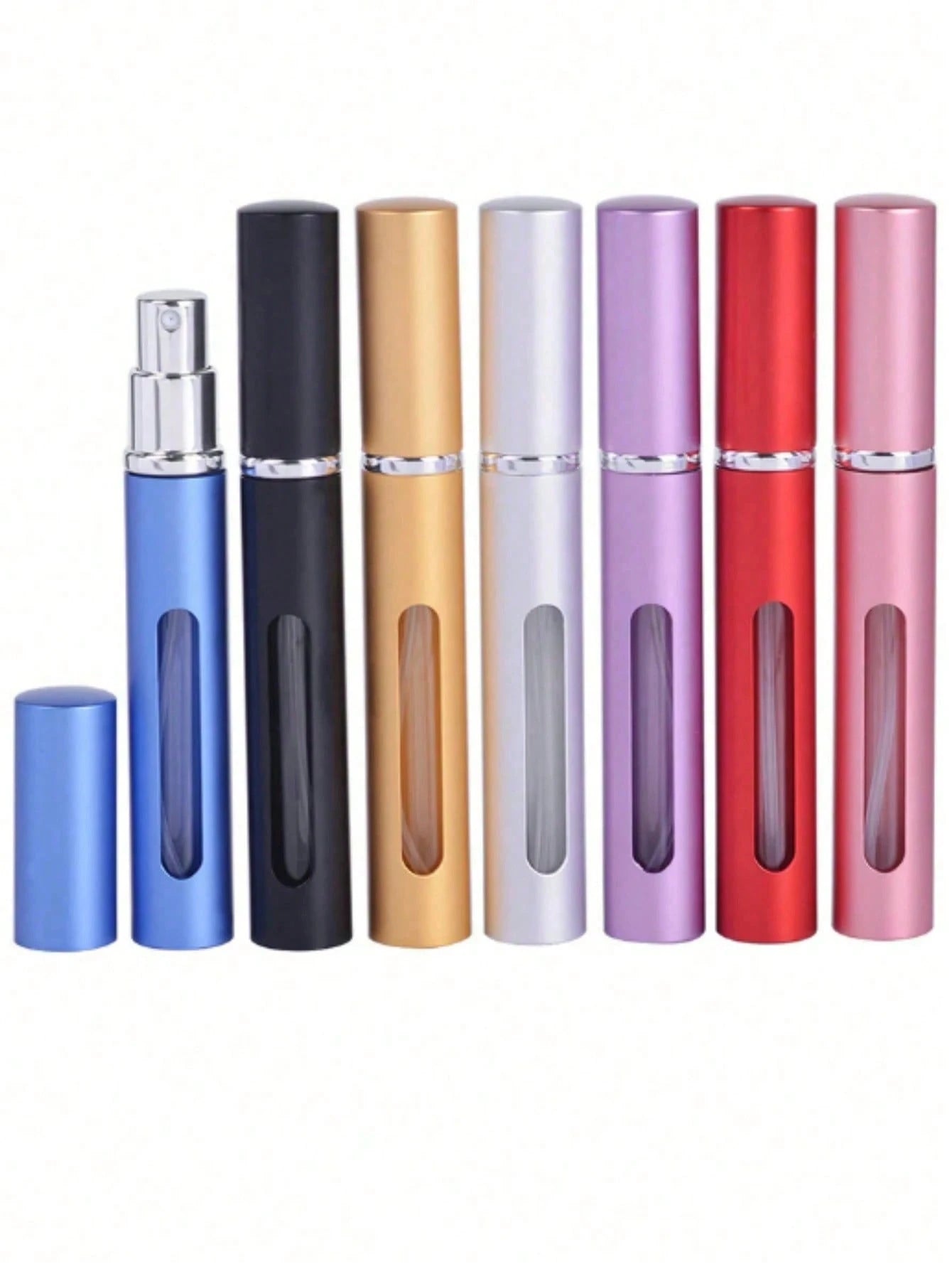 14/7/5/3/1pc 10ml/5ml Refillable Perfume Bottles, Refillable Perfume Spray Bottles Dispenser With Visible Window, Portable Perfume Refillable Sprayer, Easily Check Remaining Perfume Amount, Travel Per