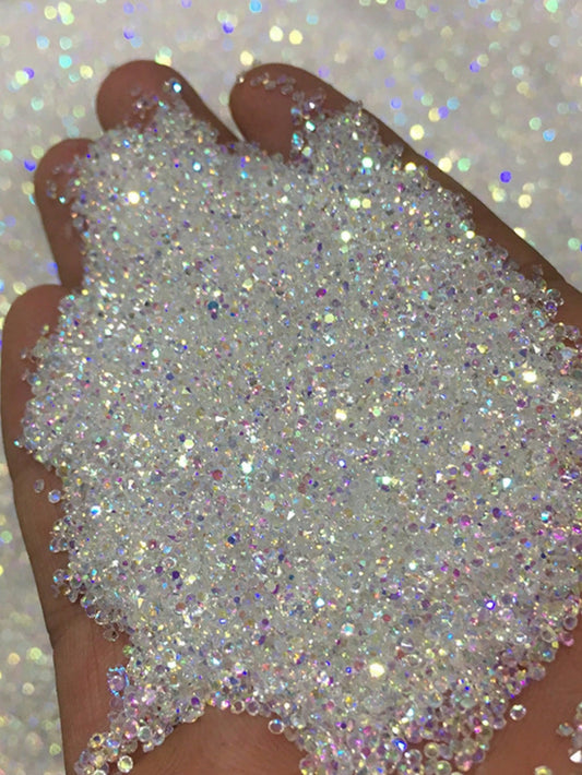 1440pcs Mini Clear Rhinestone Crystal Nail Art Decorations DIY Jewelry Making Accessories, Suitable For Shoes, Bags, Clothing, Cosmetics Decoration