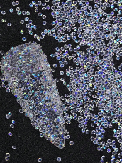 1440pcs Mini Clear Rhinestone Crystal Nail Art Decorations DIY Jewelry Making Accessories, Suitable For Shoes, Bags, Clothing, Cosmetics Decoration