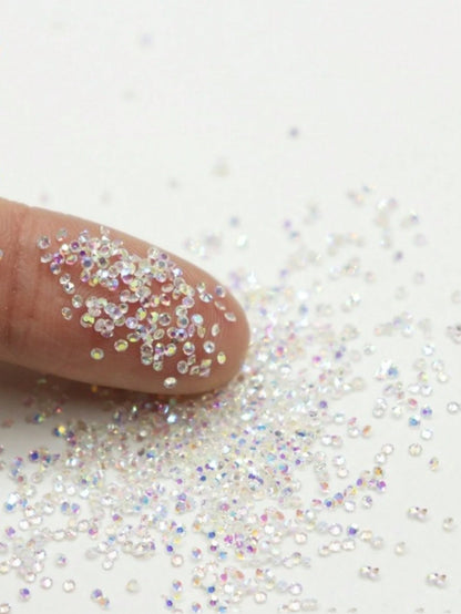 1440pcs Mini Clear Rhinestone Crystal Nail Art Decorations DIY Jewelry Making Accessories, Suitable For Shoes, Bags, Clothing, Cosmetics Decoration