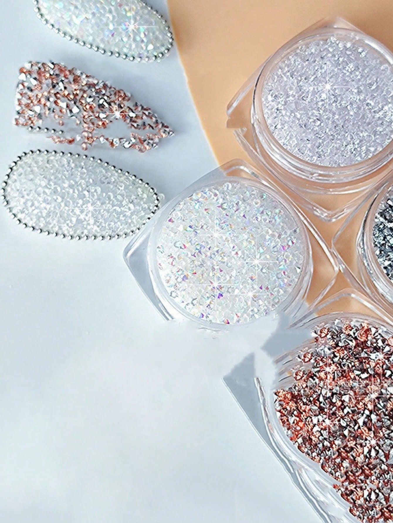 1440pcs Mini Clear Rhinestone Crystal Nail Art Decorations DIY Jewelry Making Accessories, Suitable For Shoes, Bags, Clothing, Cosmetics Decoration
