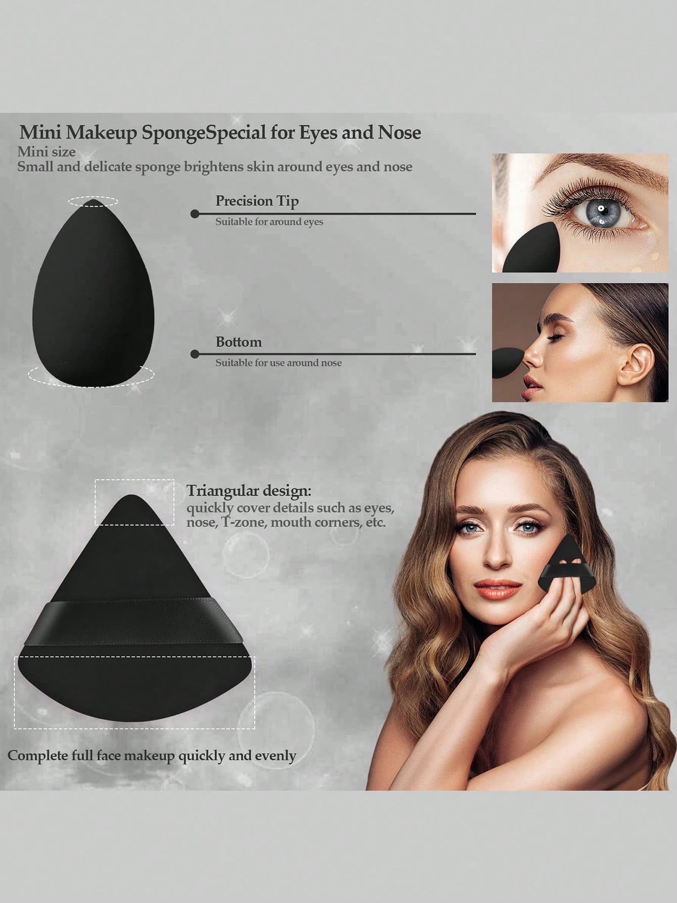 14pcs Makeup Sponge Set With Storage Container, Soft Beauty Sponge Applicable For Liquid Foundation, Fingertip & Powder Puff Dual-Use For Dry & Wet Powder Foundation,Makeup,Cheap,Room Decor,Vanity,Tra
