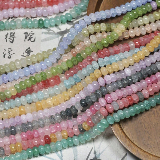 150pcs 5x8mm Imitation Jade, Agate, Abacus Beads, Loose Beads, Wheel Beads, Spacer Beads For DIY Jewelry Making, Bracelets, Keychains, Necklaces, Crafts Decoration