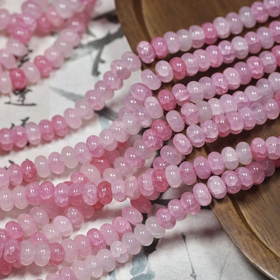 150pcs 5x8mm Imitation Jade, Agate, Abacus Beads, Loose Beads, Wheel Beads, Spacer Beads For DIY Jewelry Making, Bracelets, Keychains, Necklaces, Crafts Decoration