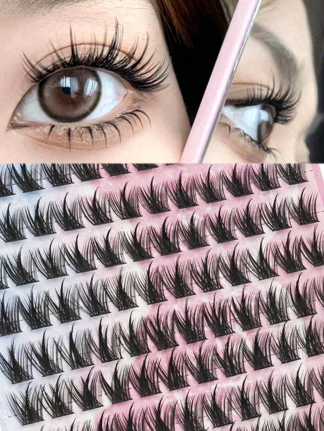 156PCS Pure Wild Little Devil Comic False Eyelash Clusters, Fluffy And Plump, Suitable For Daily Use, Weddings, Dating, Parties, Music Festivals, Christmas, Halloween, Reusable Eyelash Clusters, Segme