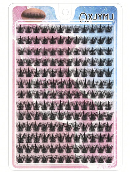 156PCS Pure Wild Little Devil Comic False Eyelash Clusters, Fluffy And Plump, Suitable For Daily Use, Weddings, Dating, Parties, Music Festivals, Christmas, Halloween, Reusable Eyelash Clusters, Segme