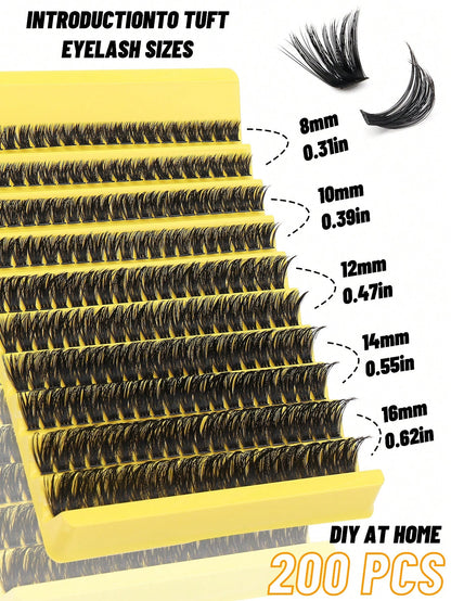 156PCS Pure Wild Little Devil Comic False Eyelash Clusters, Fluffy And Plump, Suitable For Daily Use, Weddings, Dating, Parties, Music Festivals, Christmas, Halloween, Reusable Eyelash Clusters, Segme