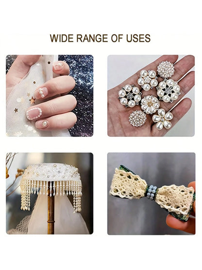 1650pcs Self-Adhesive Pearl Stickers, 4 Sizes, Milky White Pearl Jewelry Nail, Face, Body, Hair, Phone Decoration, 0.12in/0.16in/0.20in/0.24in, Aesthetic