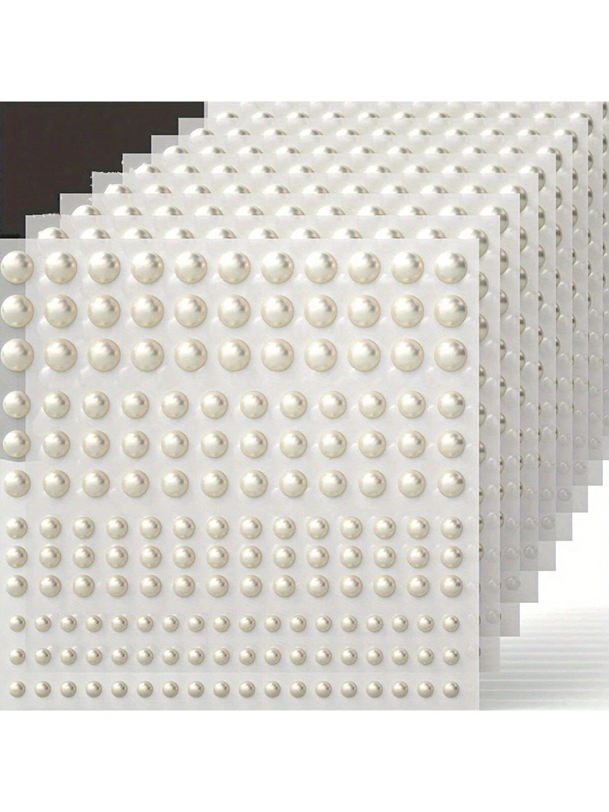 1650pcs Self-Adhesive Pearl Stickers, 4 Sizes, Milky White Pearl Jewelry Nail, Face, Body, Hair, Phone Decoration, 0.12in/0.16in/0.20in/0.24in, Aesthetic