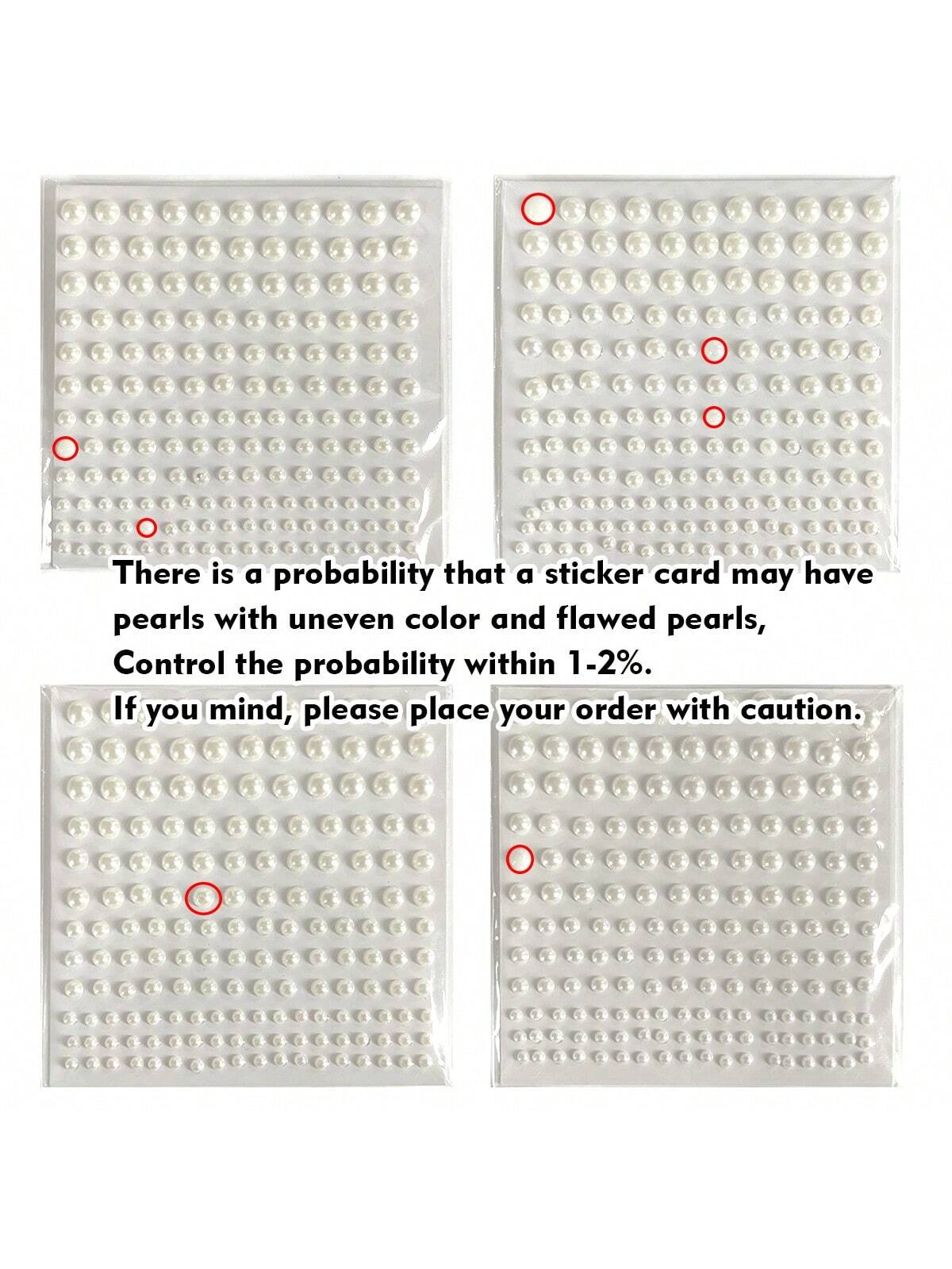 1650pcs Self-Adhesive Pearl Stickers, 4 Sizes, Milky White Pearl Jewelry Nail, Face, Body, Hair, Phone Decoration, 0.12in/0.16in/0.20in/0.24in, Aesthetic