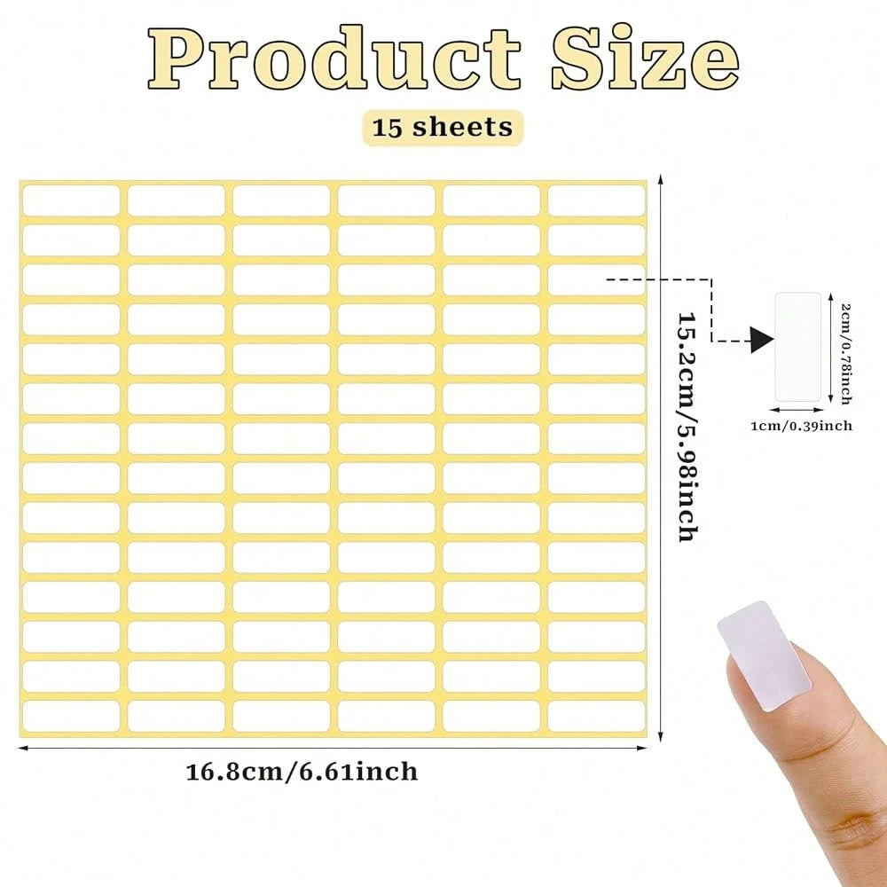 1680 Pcs Matte White Labels Blank Stickers Small Sticky Labels Removable Price Tags Labels Stickers For Jars Boxes Envelopes File Folders Schoolsss Office Home (10 X 20 Mm)