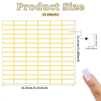 1680 Pcs Matte White Labels Blank Stickers Small Sticky Labels Removable Price Tags Labels Stickers For Jars Boxes Envelopes File Folders Schoolsss Office Home (10 X 20 Mm)