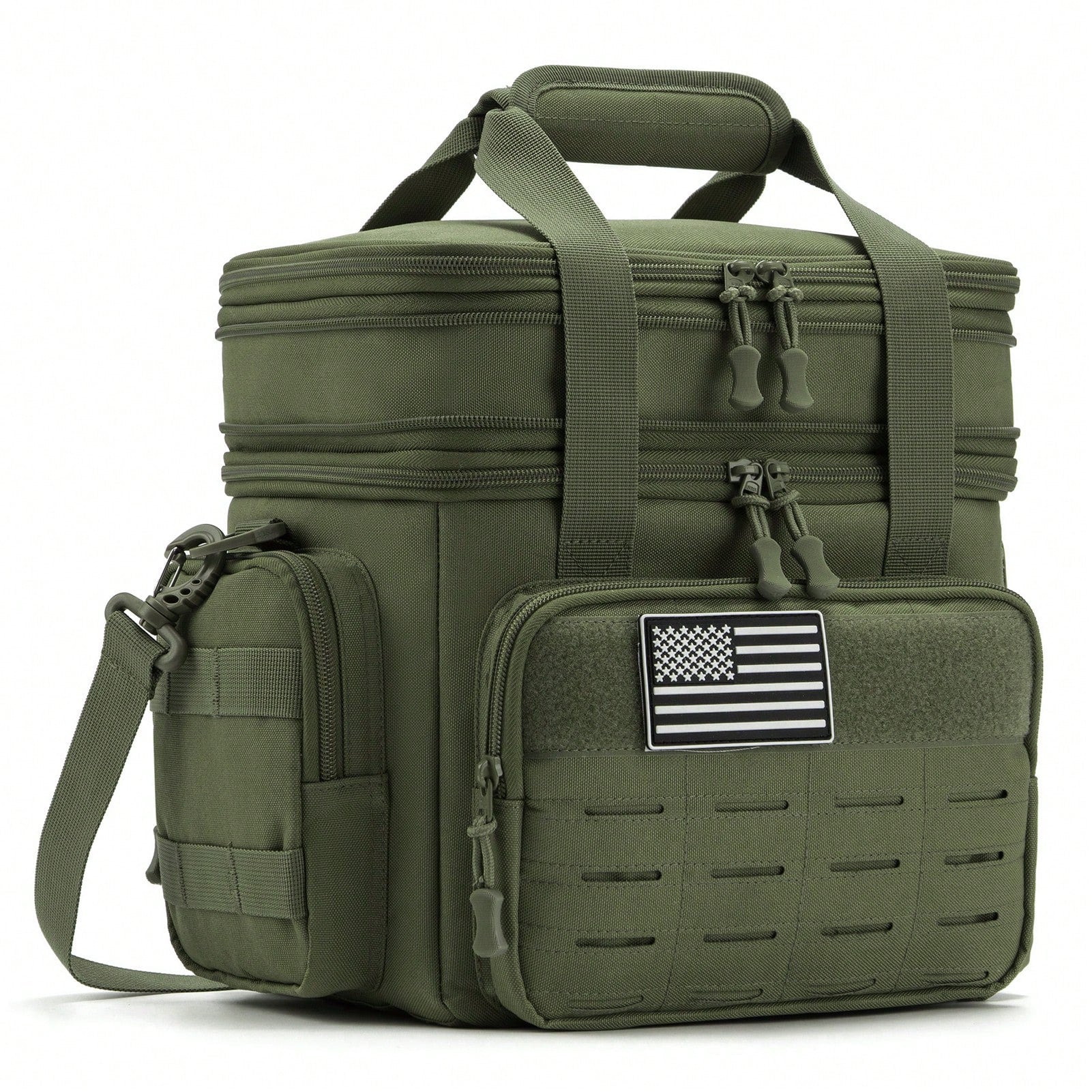 18L Unisex Large Capacity Tactical Insulated Lunch Cooler Bag With MOLLE Webbing For Work Office Camping Picnic Hiking Gym Beach Daily Outdoor Use