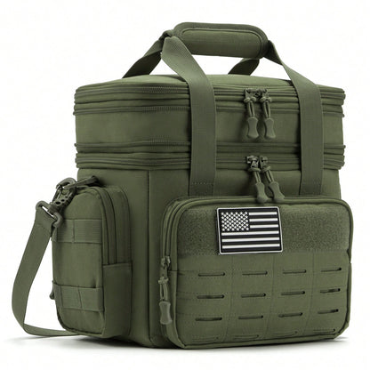 18L Unisex Large Capacity Tactical Insulated Lunch Cooler Bag With MOLLE Webbing For Work Office Camping Picnic Hiking Gym Beach Daily Outdoor Use