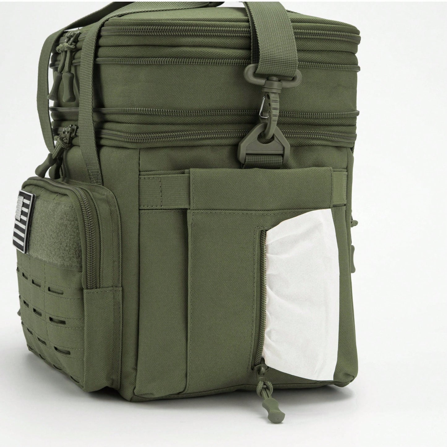 18L Unisex Large Capacity Tactical Insulated Lunch Cooler Bag With MOLLE Webbing For Work Office Camping Picnic Hiking Gym Beach Daily Outdoor Use