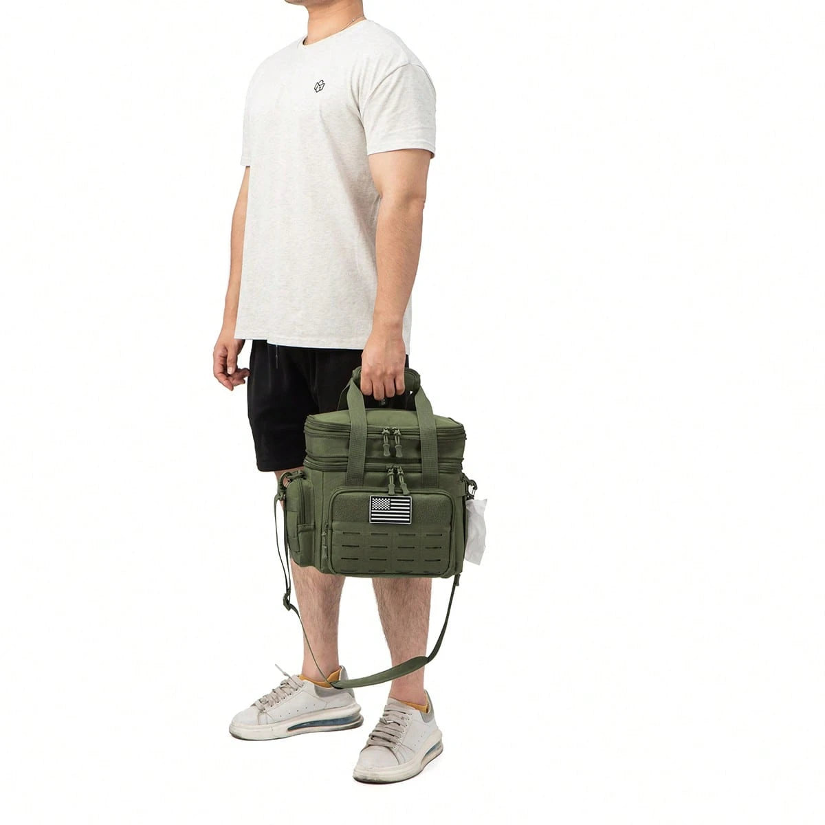 18L Unisex Large Capacity Tactical Insulated Lunch Cooler Bag With MOLLE Webbing For Work Office Camping Picnic Hiking Gym Beach Daily Outdoor Use