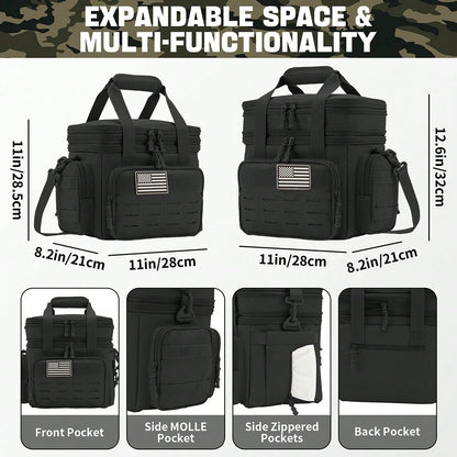 18L Unisex Large Capacity Tactical Insulated Lunch Cooler Bag With MOLLE Webbing For Work Office Camping Picnic Hiking Gym Beach Daily Outdoor Use