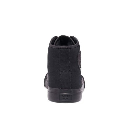 Black high-top sneaker on a white background.
