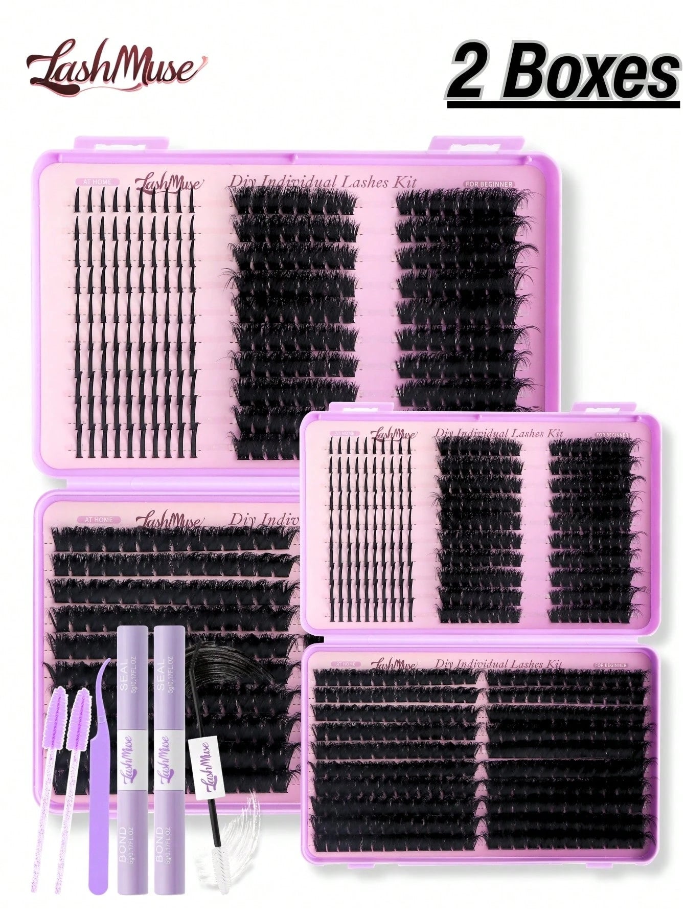 1box/2boxes Flare False Eyelashes Set With Ultra-Dense, Waterproof, Long-Lasting Lashes, Velure, Fairy, Flora, 100D120D150D, Hybrid Volume Look, Beginner-Friendly,Includes Lash Glue, Tweezers,For Wedd