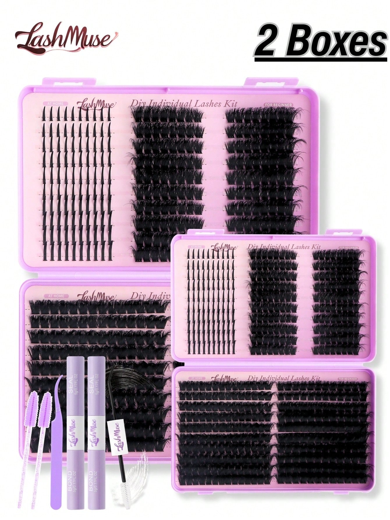 1box/2boxes Flare False Eyelashes Set With Ultra-Dense, Waterproof, Long-Lasting Lashes, Velure, Fairy, Flora, 100D120D150D, Hybrid Volume Look, Beginner-Friendly,Includes Lash Glue, Tweezers,For Wedd