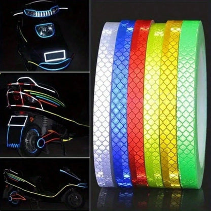 1cm*8m Reflective Tape Vehicle Warning Sticker Reflective Film Protective Tape Strip Film Suitable For Trucks Cars Motorcycles