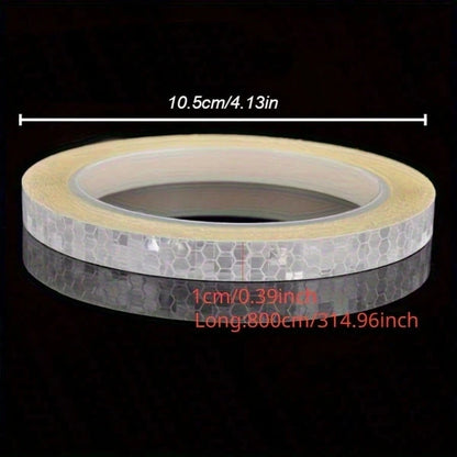 1cm*8m Reflective Tape Vehicle Warning Sticker Reflective Film Protective Tape Strip Film Suitable For Trucks Cars Motorcycles