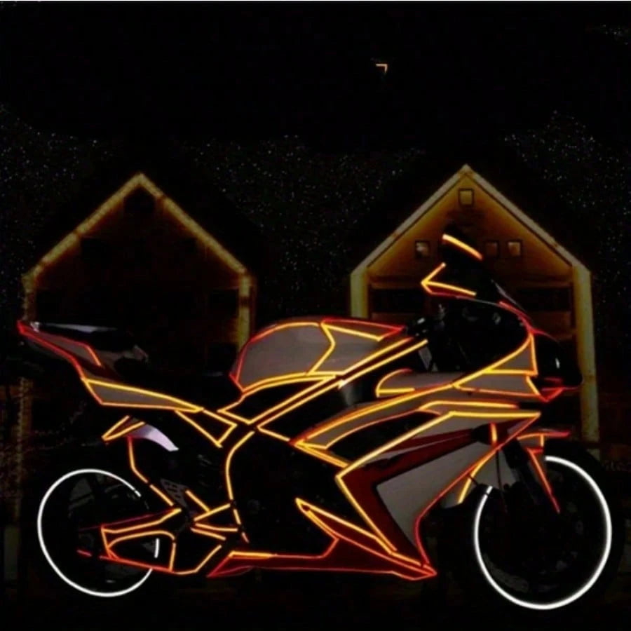 1cm*8m Reflective Tape Vehicle Warning Sticker Reflective Film Protective Tape Strip Film Suitable For Trucks Cars Motorcycles