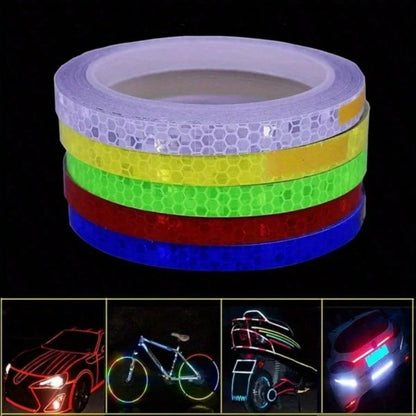 1cm*8m Reflective Tape Vehicle Warning Sticker Reflective Film Protective Tape Strip Film Suitable For Trucks Cars Motorcycles