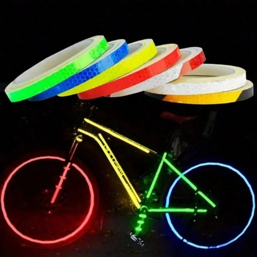 1cm*8m Reflective Tape Vehicle Warning Sticker Reflective Film Protective Tape Strip Film Suitable For Trucks Cars Motorcycles