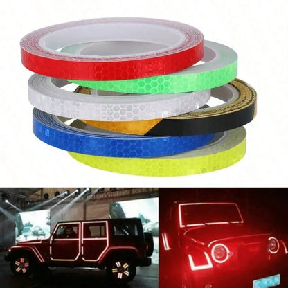1cm*8m Reflective Tape Vehicle Warning Sticker Reflective Film Protective Tape Strip Film Suitable For Trucks Cars Motorcycles
