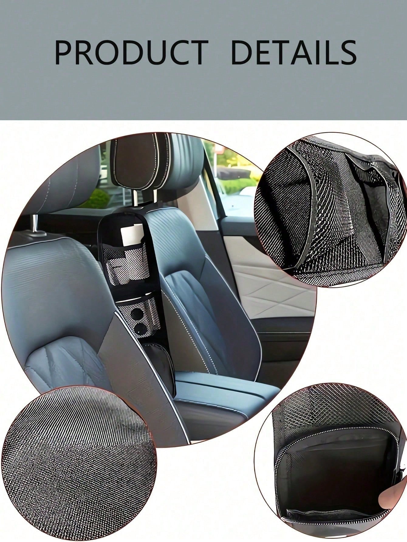 1pair Black Car Seat Organizer Car Storage Bag Car Hanging Storage Bag With Multi-Pocket Car Seat Storage Bag Mesh Hanging Storage Bag Auto Seat Side Bag Organizer Phone Holder Drink Holder Phone Orga