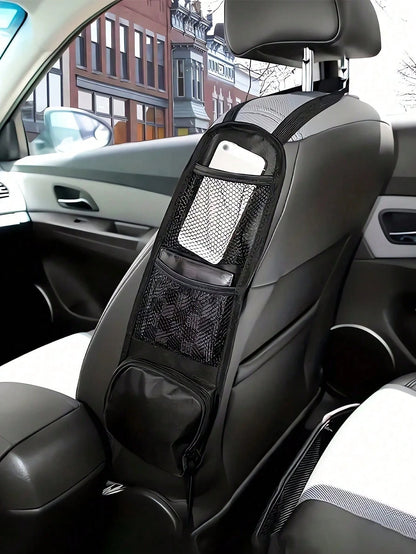 1pair Black Car Seat Organizer Car Storage Bag Car Hanging Storage Bag With Multi-Pocket Car Seat Storage Bag Mesh Hanging Storage Bag Auto Seat Side Bag Organizer Phone Holder Drink Holder Phone Orga