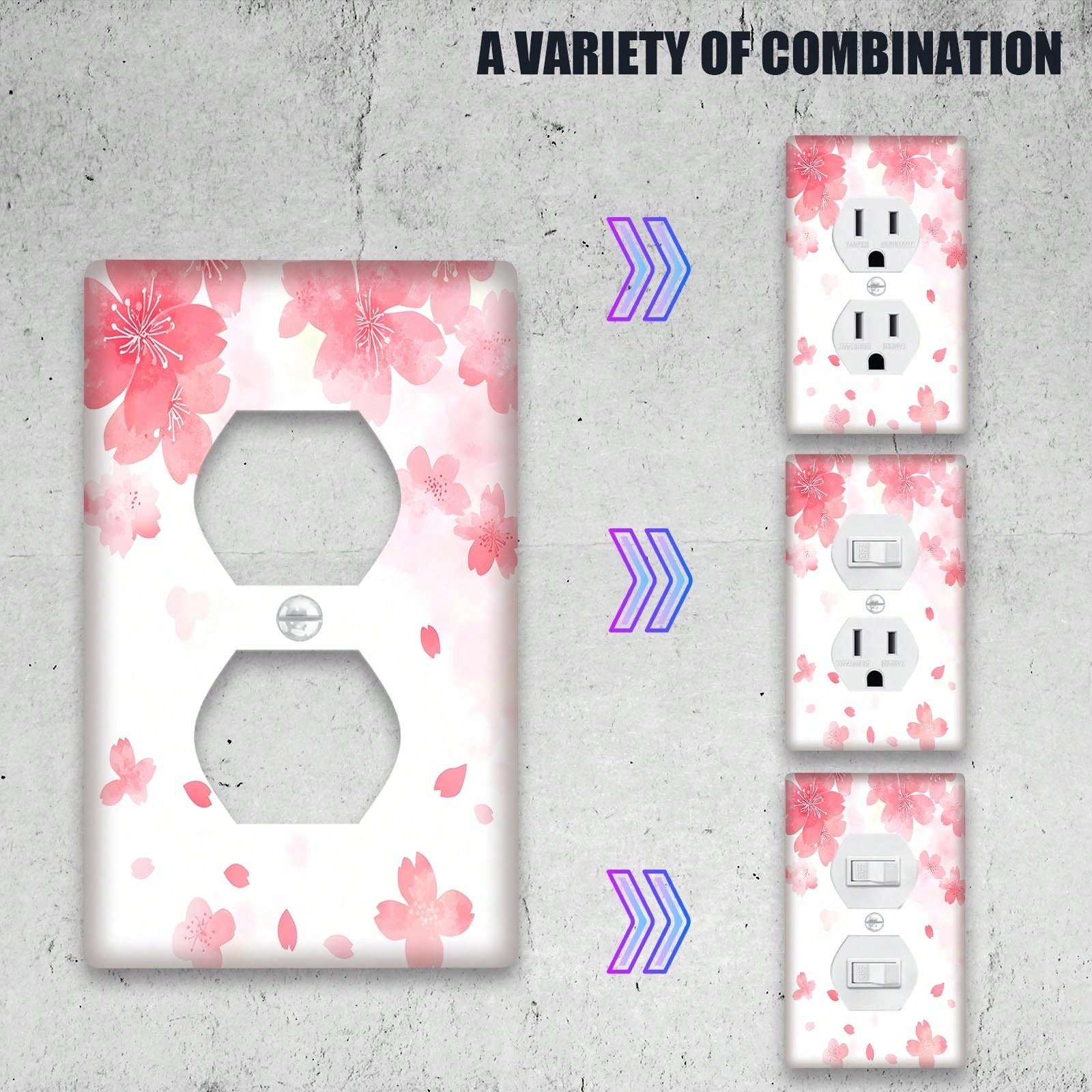 1pc 1Gang/2Gang Cherry Light Switch Covers Wall Plate Decorative Switchcover Electrical Switchplate Country Bathroom Decor