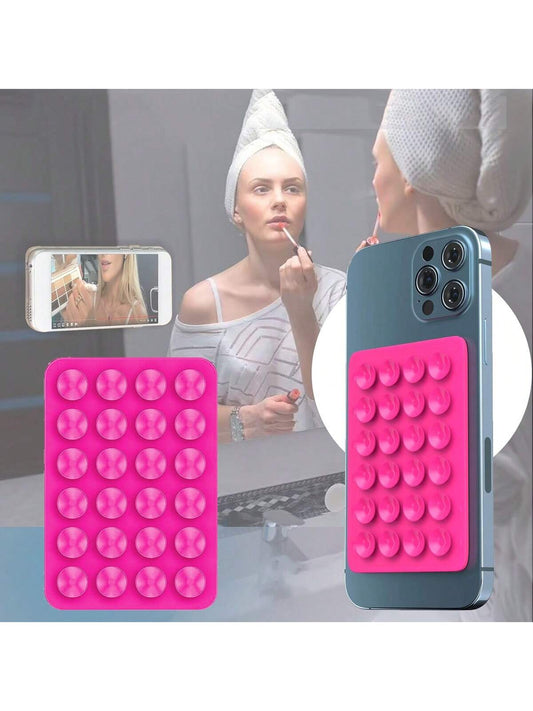 1pc 24pcs Square Silicone Suction Cup, Universal Phone Case Suction Cup, Tablet Computer, Power Bank Suction Cup Decoration DIY Accessory, 80*55MM