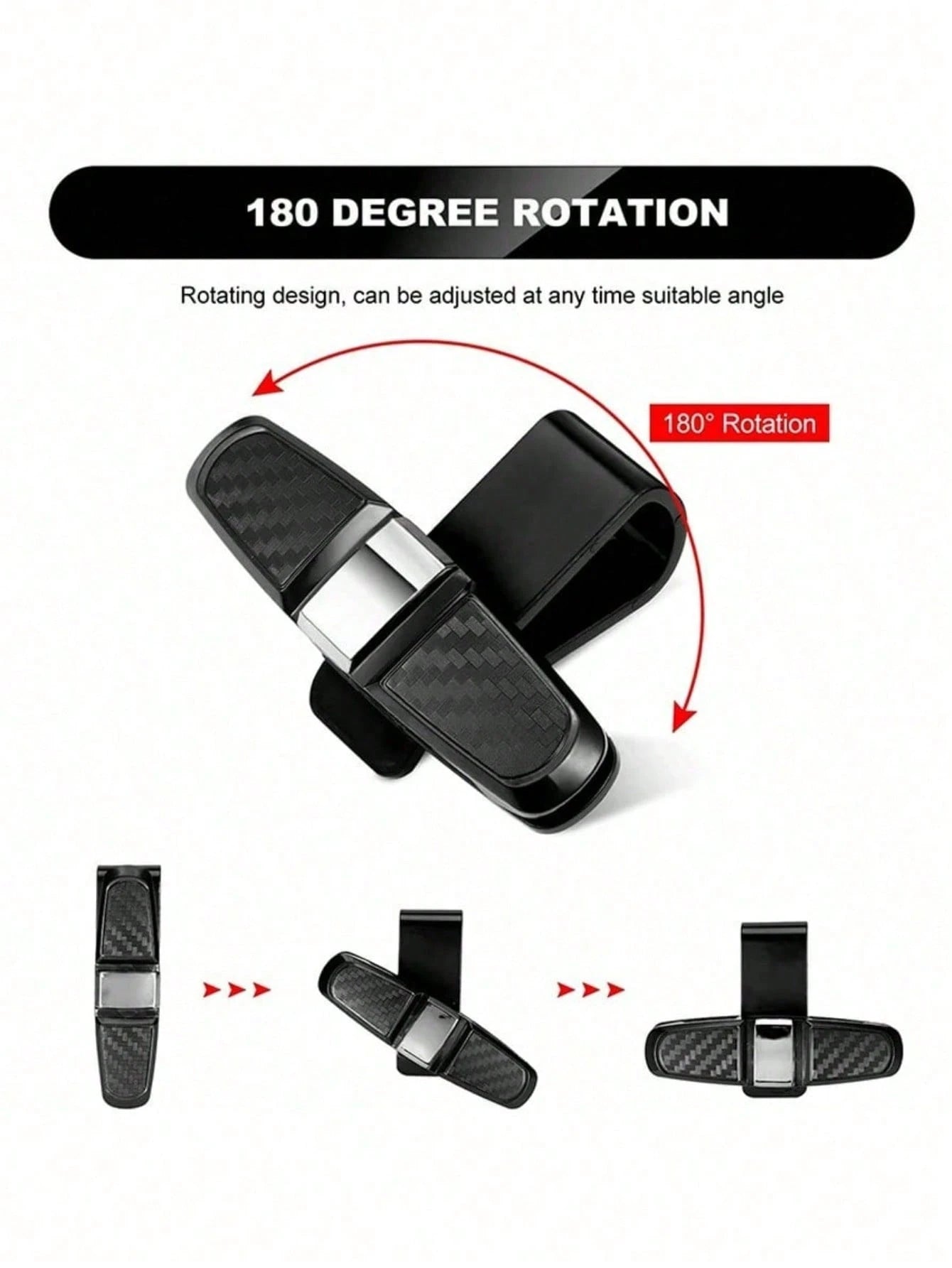 1pc/2pcs Car Glasses Clip, Carbon Fiber Glasses Holder Clip, Car Accessory Ticket Card Clip Hook